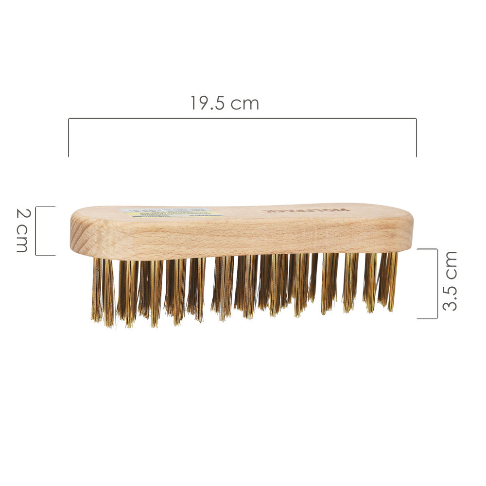 Hand brush, brass-plated steel, for castings
