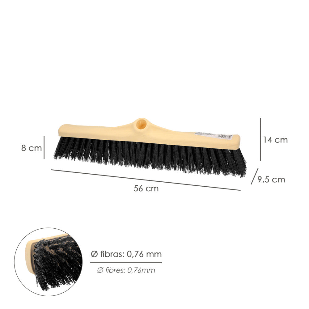 Industrial sweeper brush, rigid PVC bristles. Polypropylene frame 50 cm (handle not included)