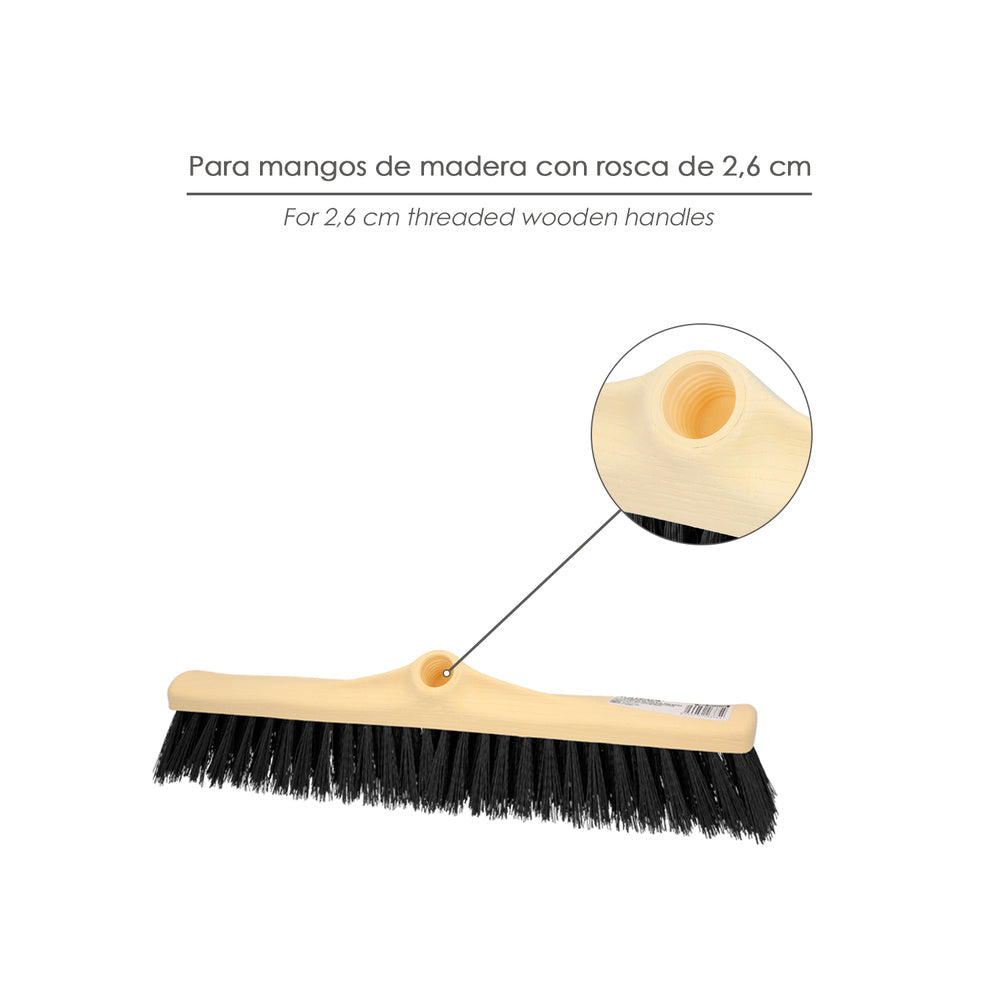 Industrial sweeper brush, rigid PVC bristles. Polypropylene frame 50 cm (handle not included)