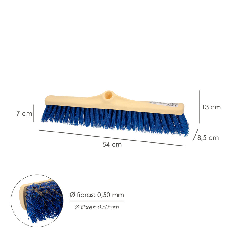 Industrial broom with semi-rigid PVC bristles. 50 cm polypropylene head (handle not included)