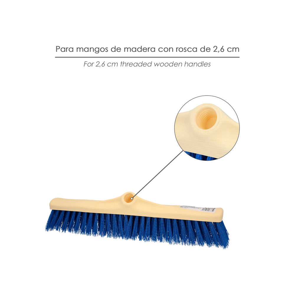 Industrial broom with semi-rigid PVC bristles. 50 cm polypropylene head (handle not included)