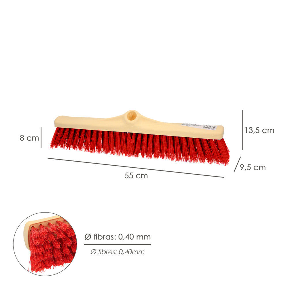 Industrial sweeper brush, soft PVC fiber. 50 cm polypropylene holder (without handle)