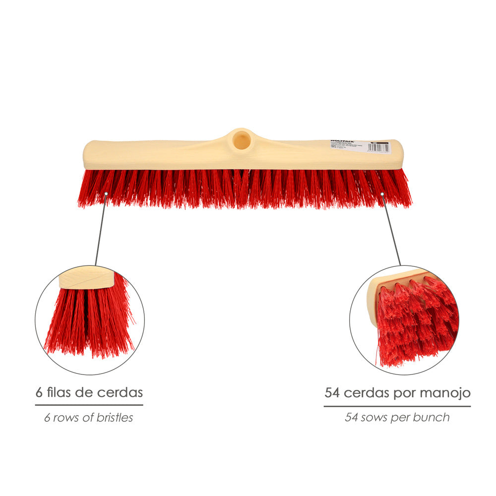 Industrial sweeper brush, soft PVC fiber. 50 cm polypropylene holder (without handle)