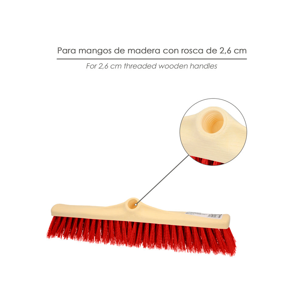 Industrial sweeper brush, soft PVC fiber. 50 cm polypropylene holder (without handle)