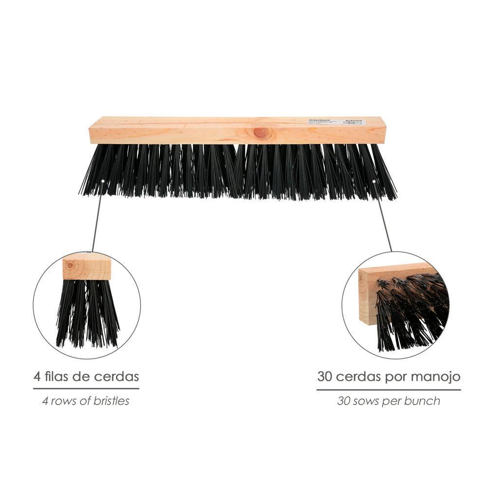 Industrial sweeper brush PVC fiber 50 cm wooden base (handle not included)