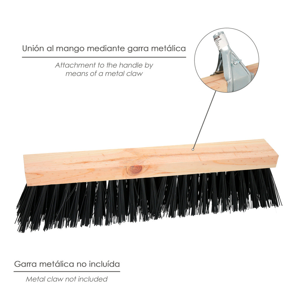 Industrial sweeper brush PVC fiber 50 cm wooden base (handle not included)