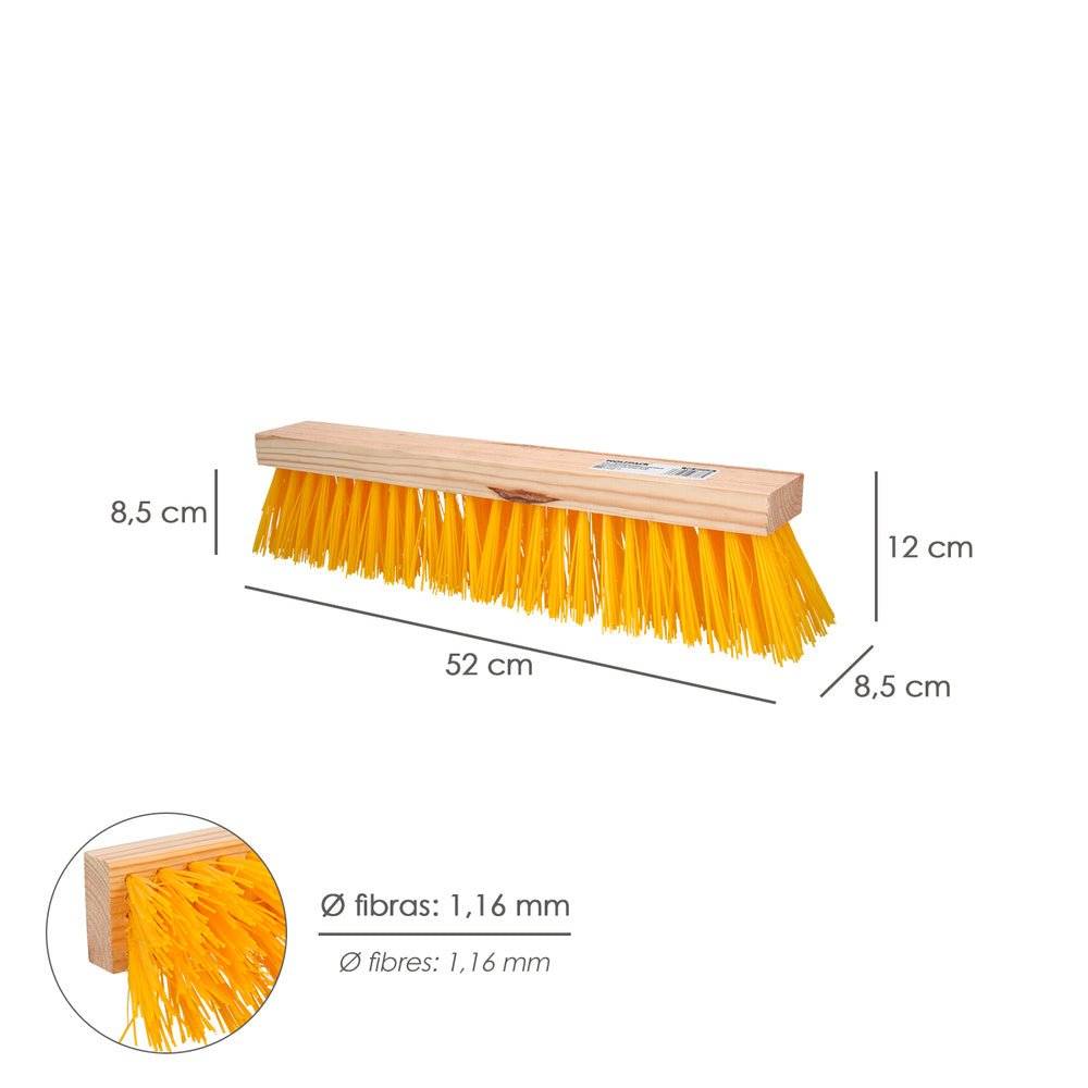 Industrial sweeper brush polypropylene fiber. Wooden base 50 cm (handle not included)