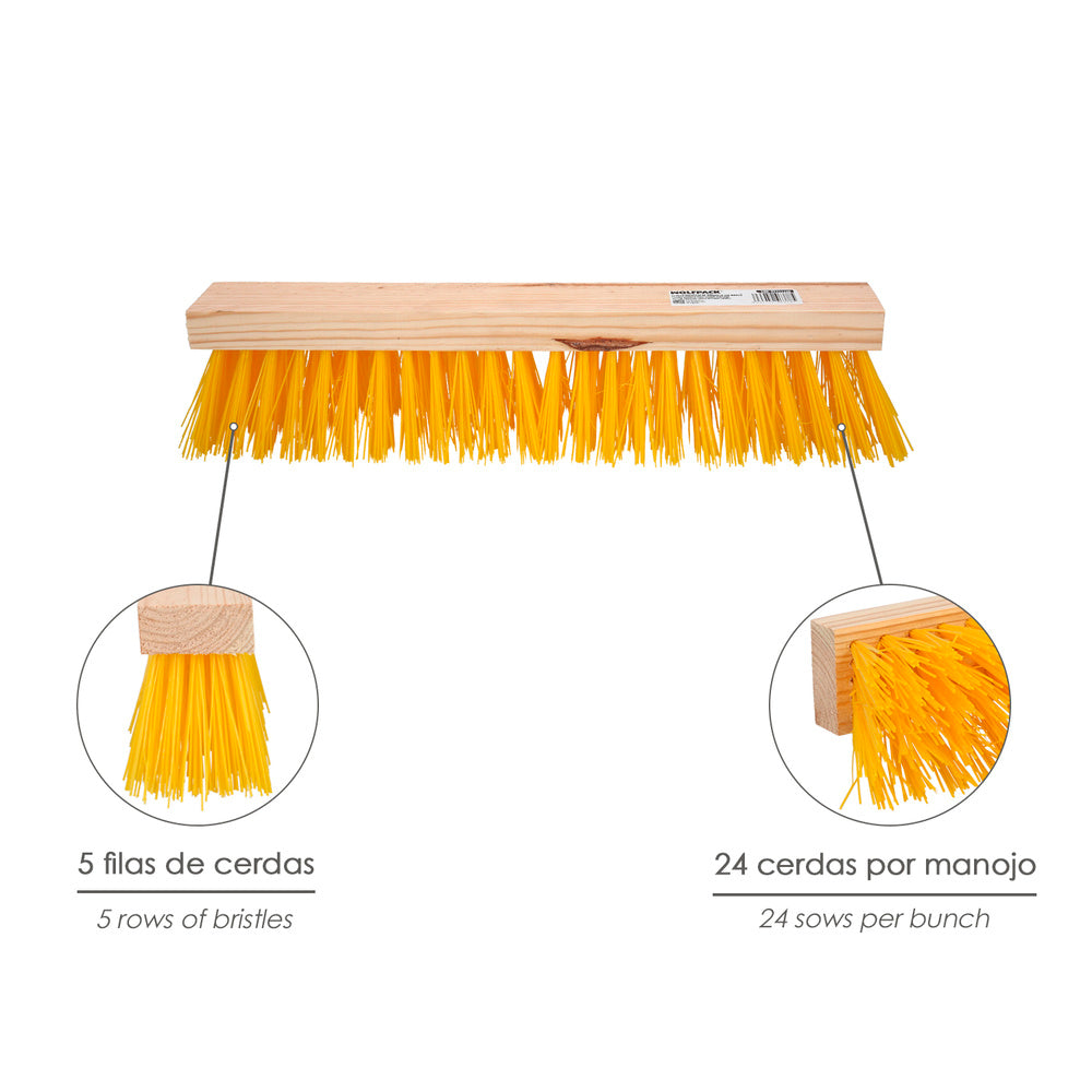 Industrial sweeper brush polypropylene fiber. Wooden base 50 cm (handle not included)