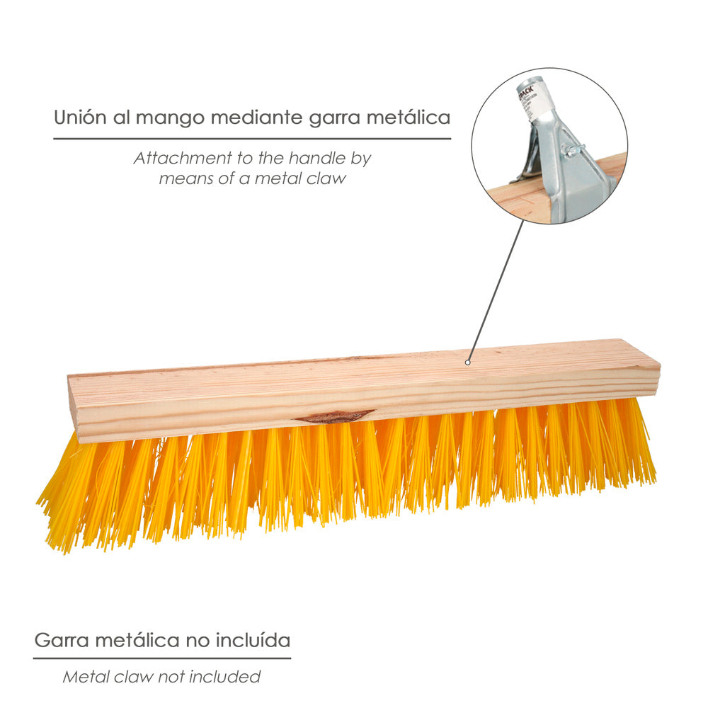 Industrial sweeper brush polypropylene fiber. Wooden base 50 cm (handle not included)