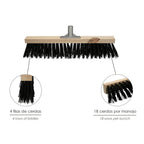 Cepillo barrendero industrial fibra gruesa polipropileno. Soporte madera 50 cm garra aluminio. (sin mango)