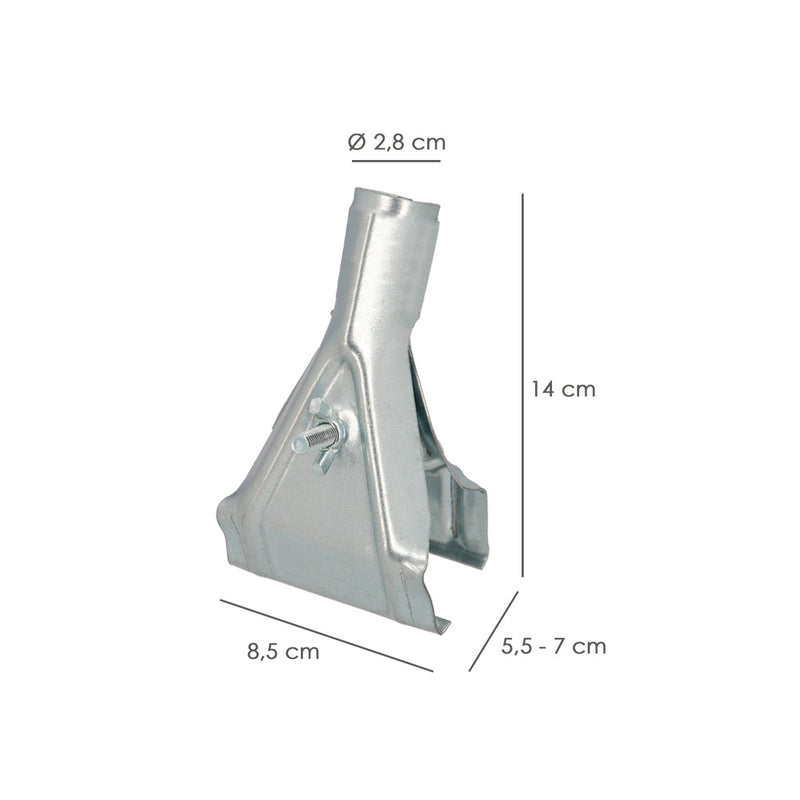 Garra para cepillo barrendero, mango ø 28 mm. para cepillos de 55 a 70 mm. soporte cepillo barrendero,