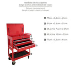 Carro portaherramientas metálico 86x44x99 cm con 4 cajones y 2 bandejas