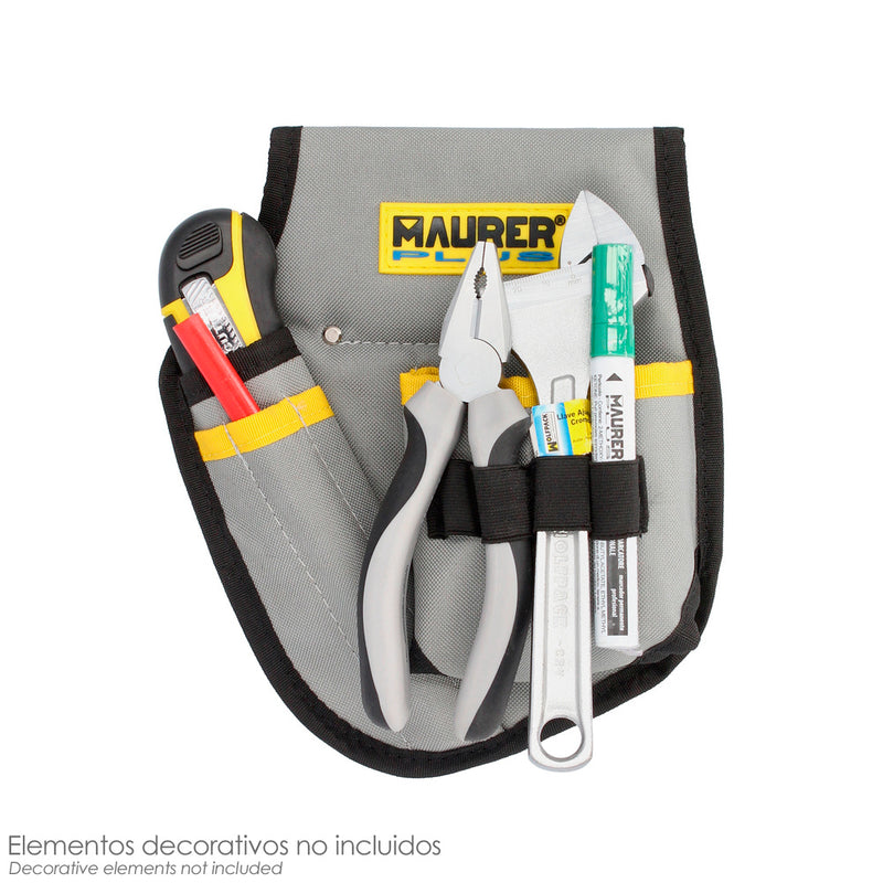 Funda bolsa porta herramientas para cinturon con 3 bolsillos y 4 elasticos. portaherramientas electricista multibolsillos