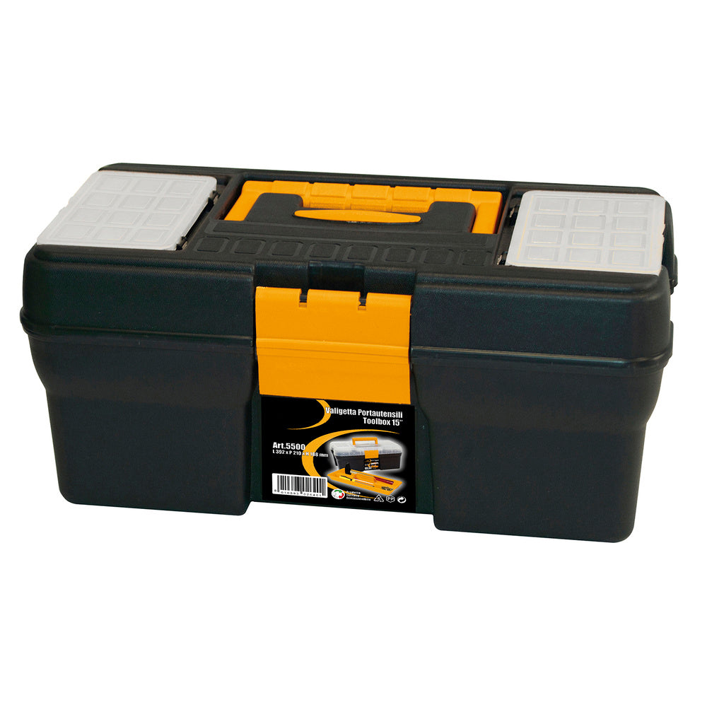 Polypropylene toolbox 392x210x188 mm storage box, organizer case, plastic organizer