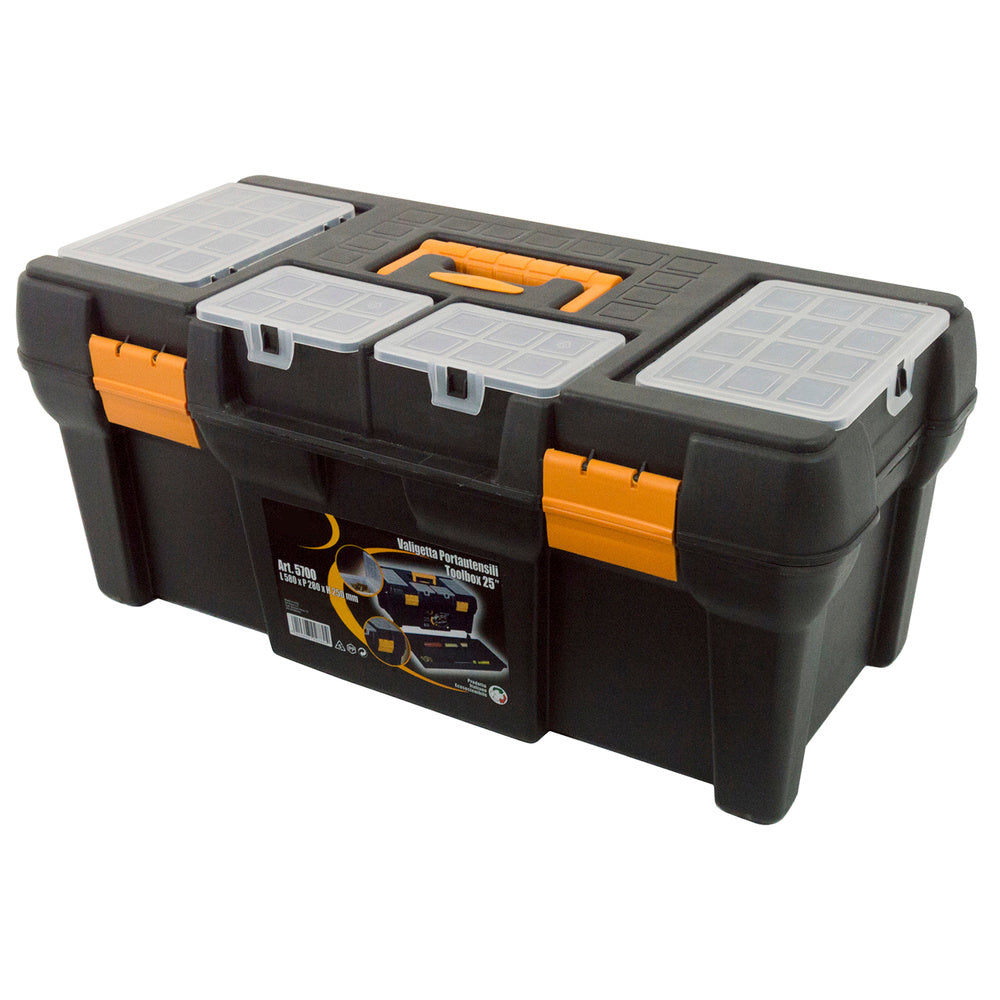 Polypropylene tool box 580x280x250 mm storage box, organizer case, plastic organizer