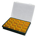 Organizador plástico 16 compartimentos extraíbles 242x188x37 mm caja almacenaje, maletin organizador, organizador plástico