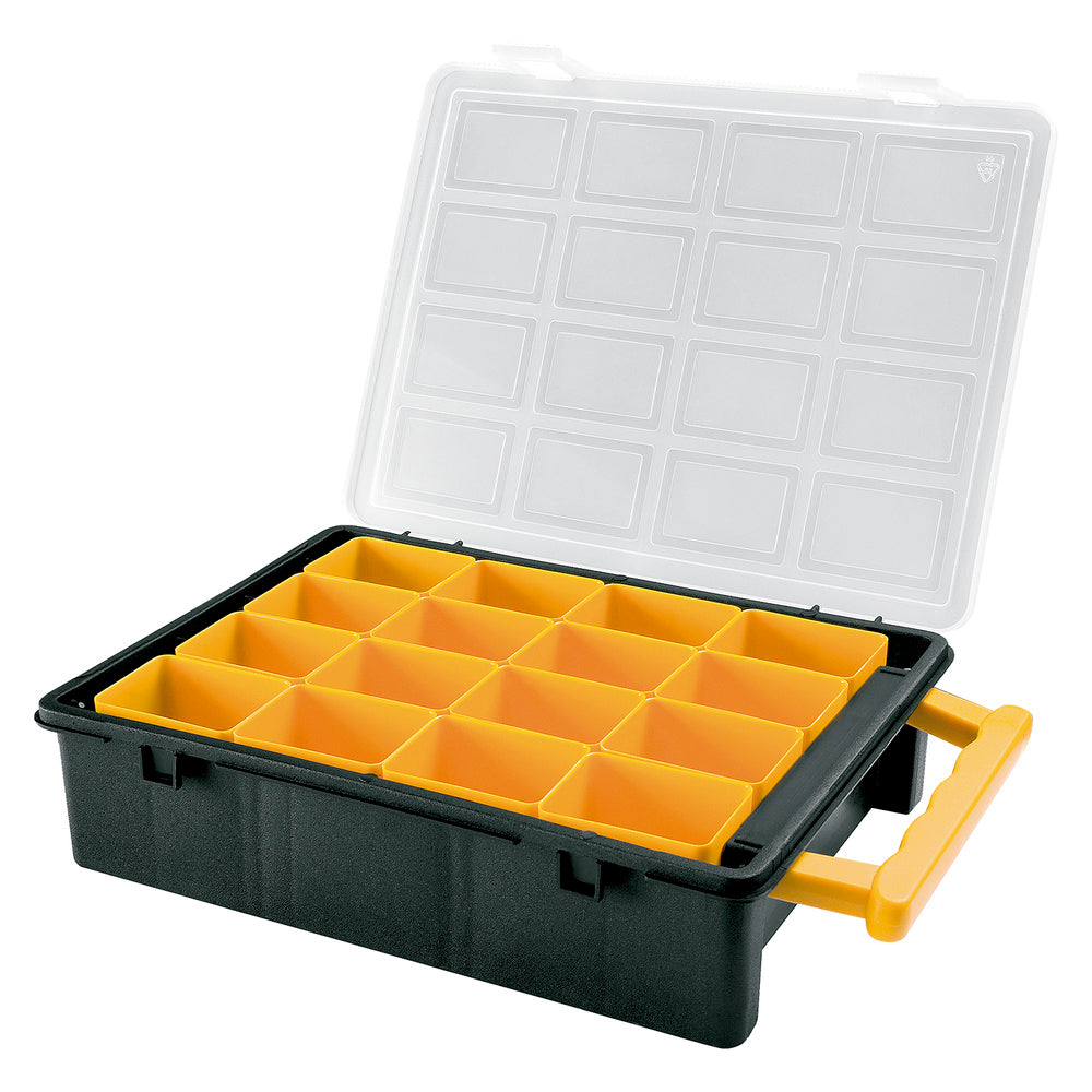 Plastic organizer case 16 removable compartments 242x188x60 mm storage box, organizer case,