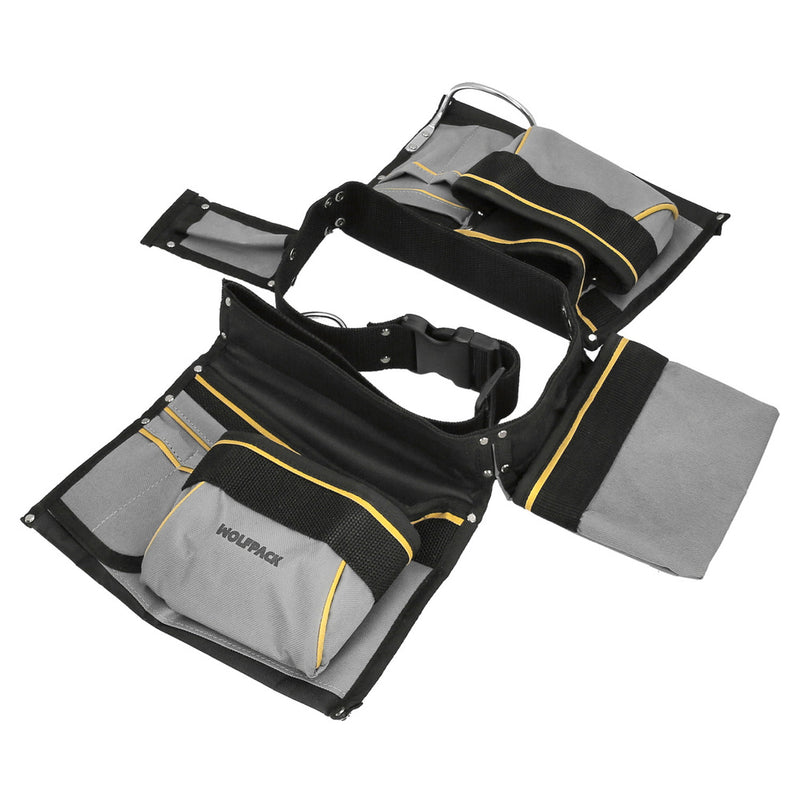 Bolsa encofrador doble con cinturón ajustable, colgador de martillo, bolsa herramientas, portaherramientas
