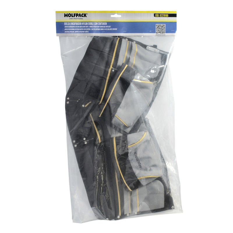 Bolsa encofrador doble con cinturón ajustable, colgador de martillo, bolsa herramientas, portaherramientas