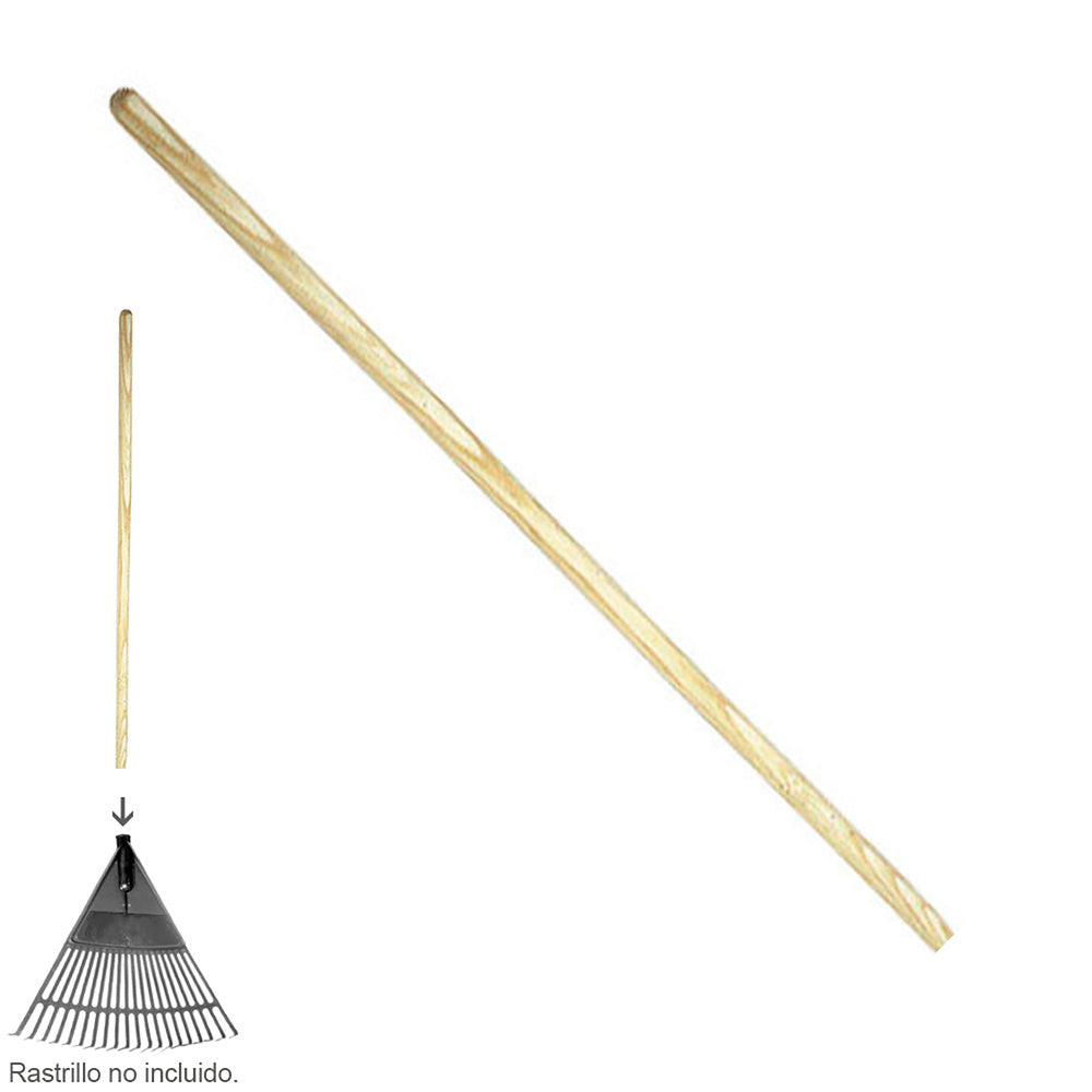 Cylindrical wooden handle 1150x22 mm rake/brush