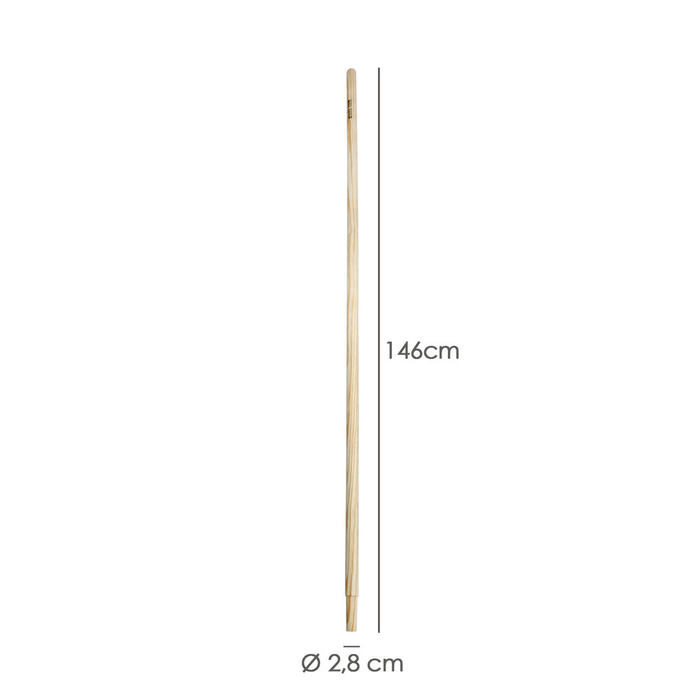 Tapered wooden handle 1500x28 mm plastic rake