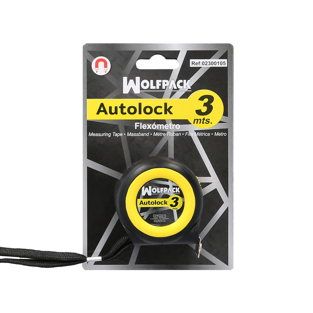 Flexometro sistema autolock con freno automatico longitud 3 metros ancho cinta 16 mm magnetico. Cinta metrica freno automatico