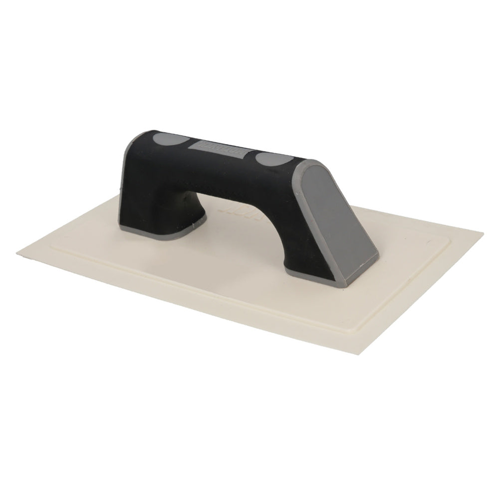 Desempenadeira com cabo de plástico ABS e borda flexível. Especial para argamassa. Base 280x140 mm, cabo leve e ergonómico