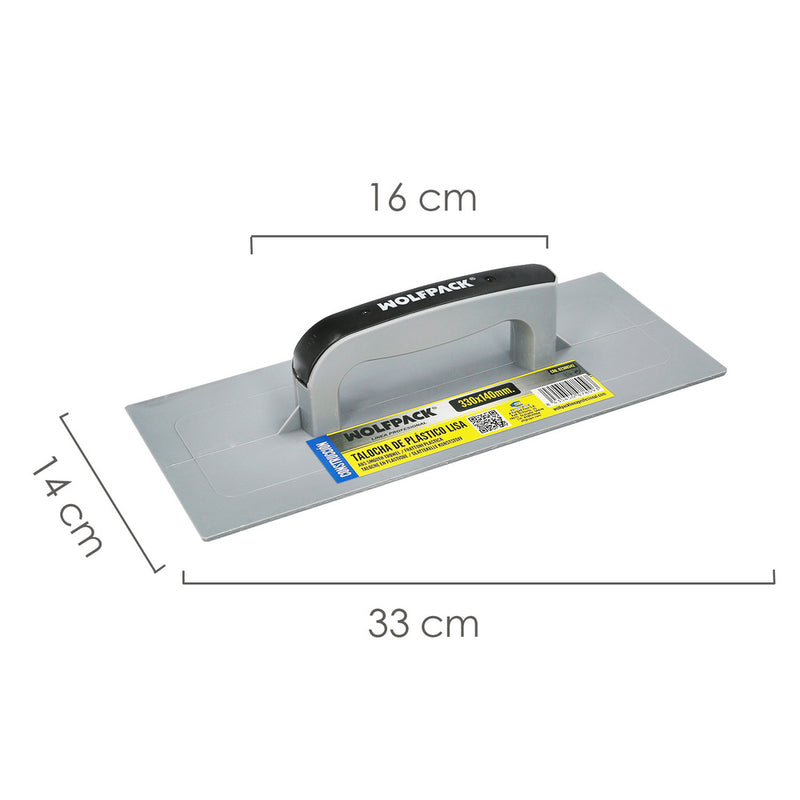 Talocha plástico lisa 330 x 140 mm. gris