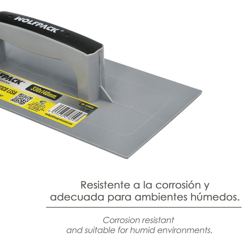 Talocha plástico lisa 330 x 140 mm. gris