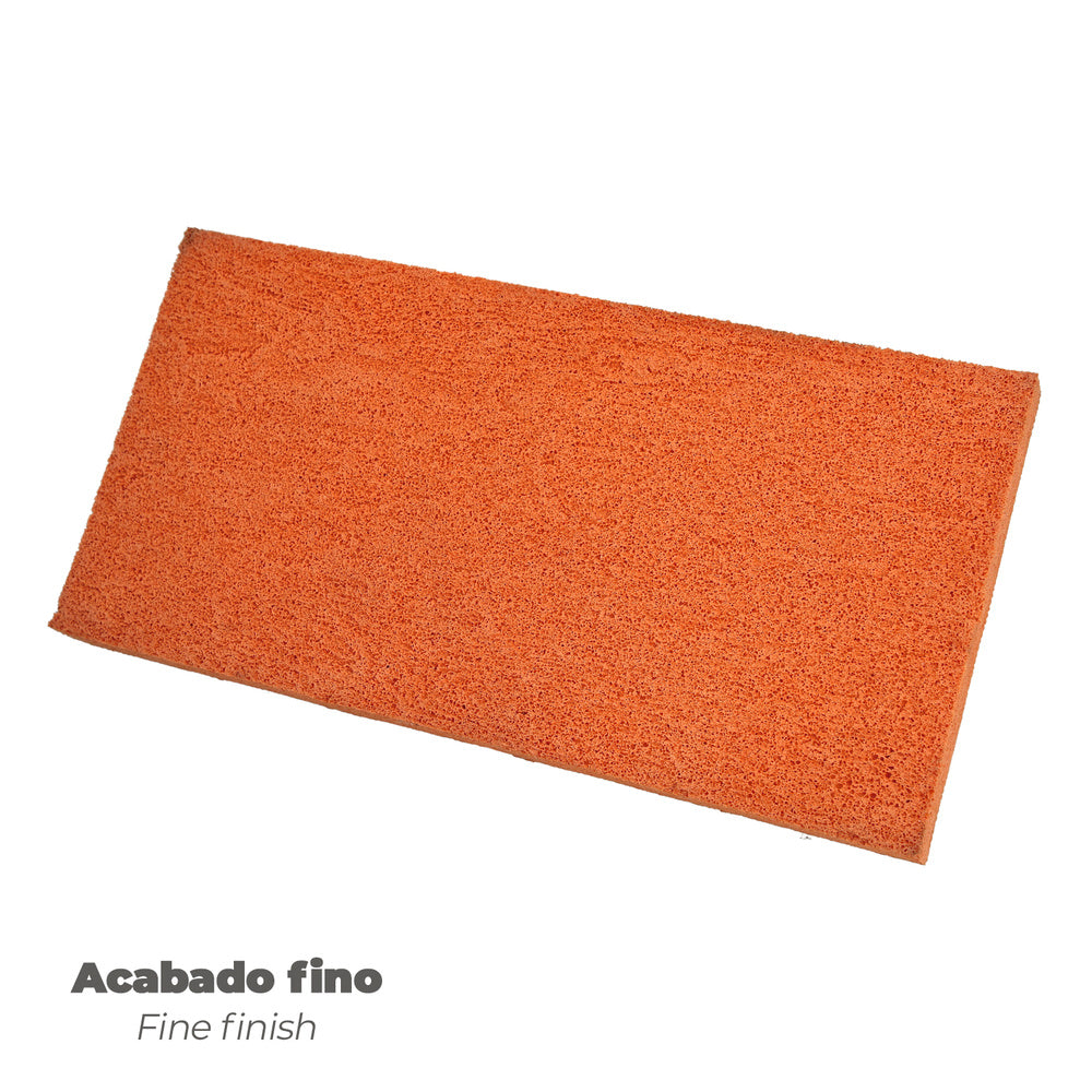 Orange foam float with fiberglass handle, 14x28 cm, fine finish