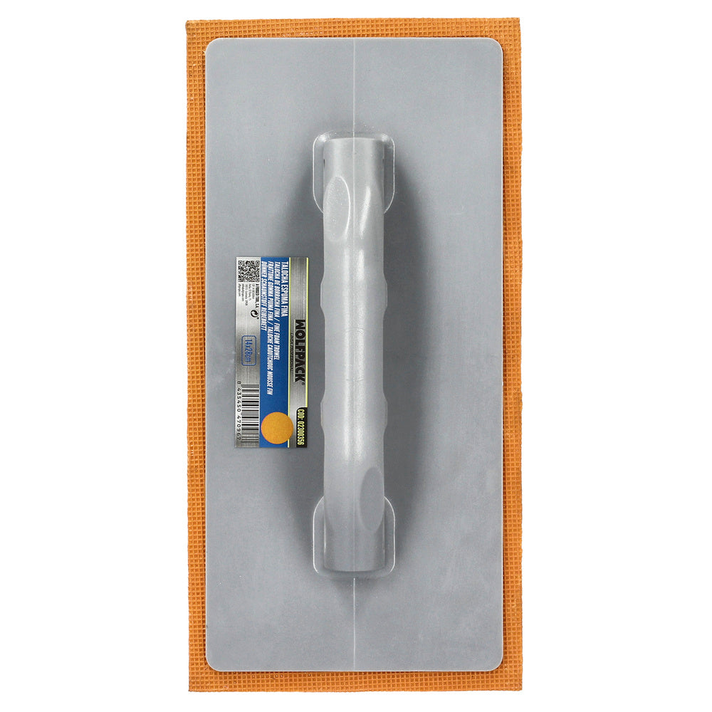 Orange foam float with fiberglass handle, 14x28 cm, fine finish