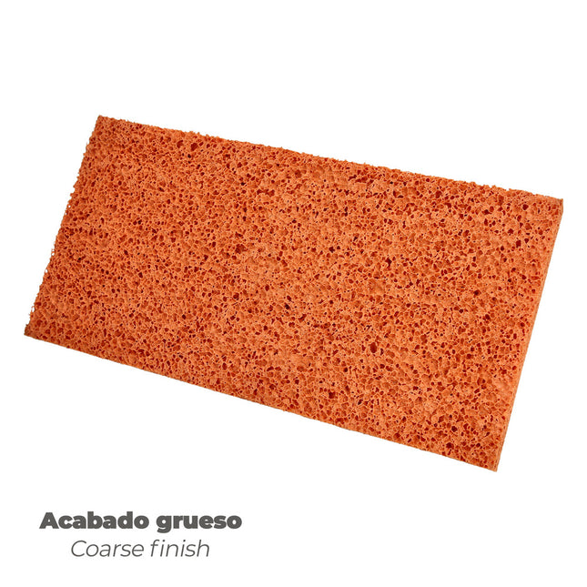 Talocha espuma naranja mango de fibra 14x28 cm. acabado grueso