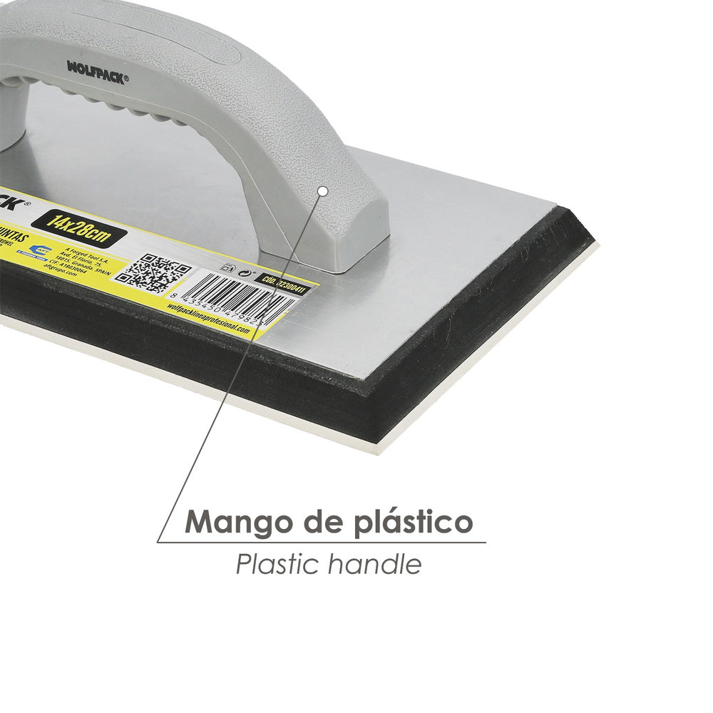 Rubber grout float 14x28 cm soft foam, grout float, flat tiling trowel
