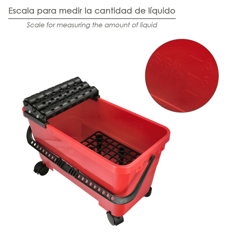 Cubeta alicatador 24 litros con ruedas
