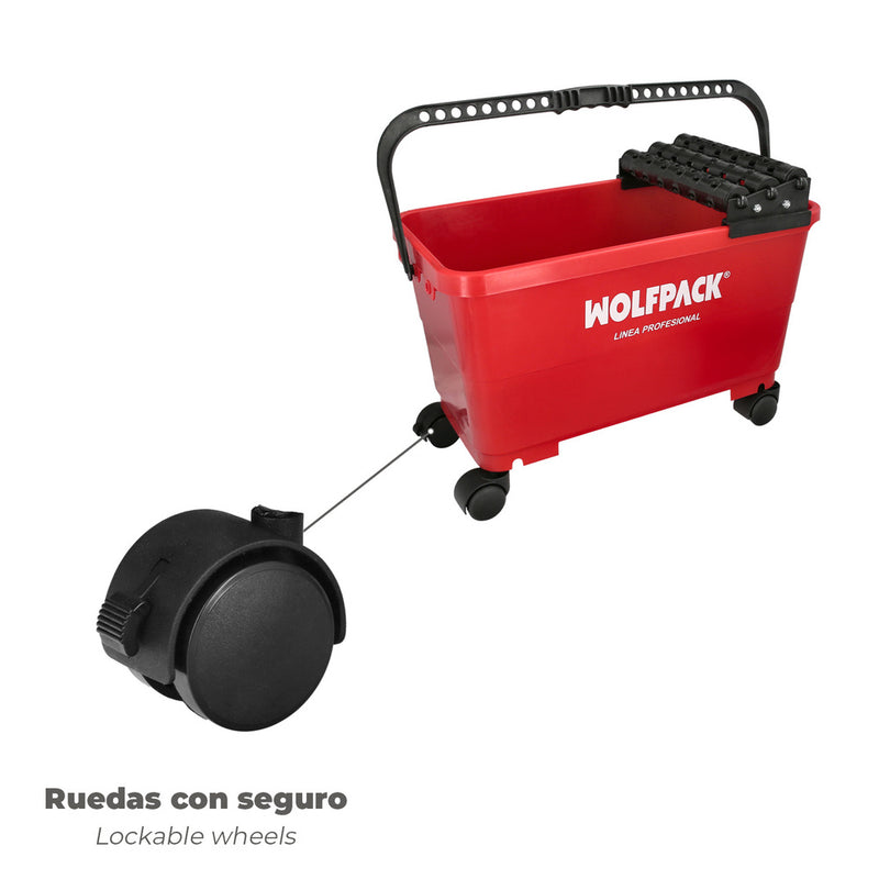 Cubeta alicatador 24 litros con ruedas
