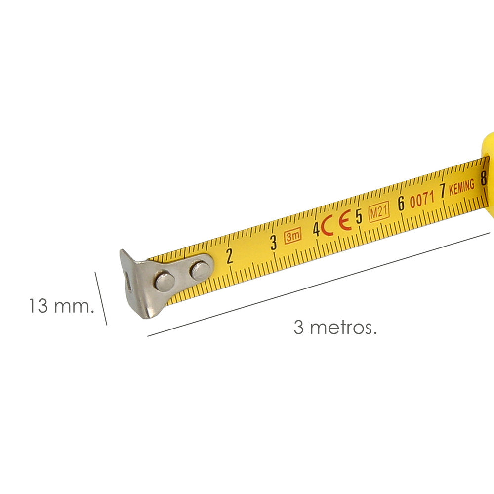 Specialist measuring tape with brake, 3 meters / 13 mm