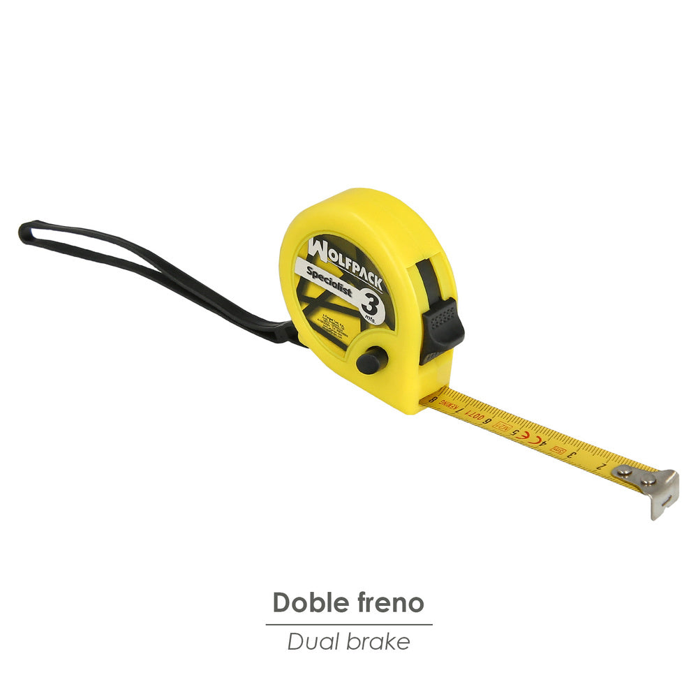 Specialist measuring tape with brake, 3 meters / 13 mm