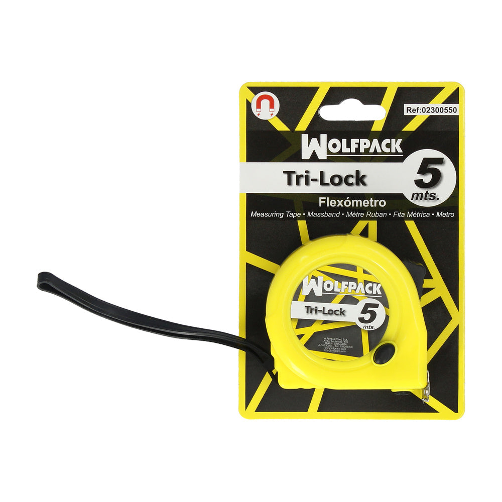Magnetic yellow tape measure with brake 5 meters / 19 mm