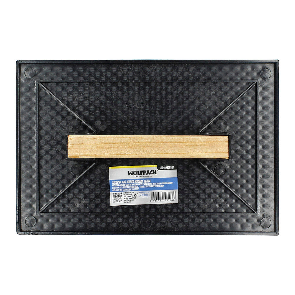 Plastic float 27x18 cm with black wooden handle and cells