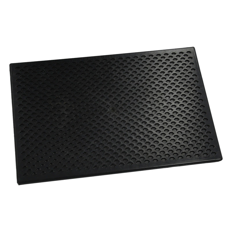 Talocha plástico 27x18 cm. mango madera negra con alveolos