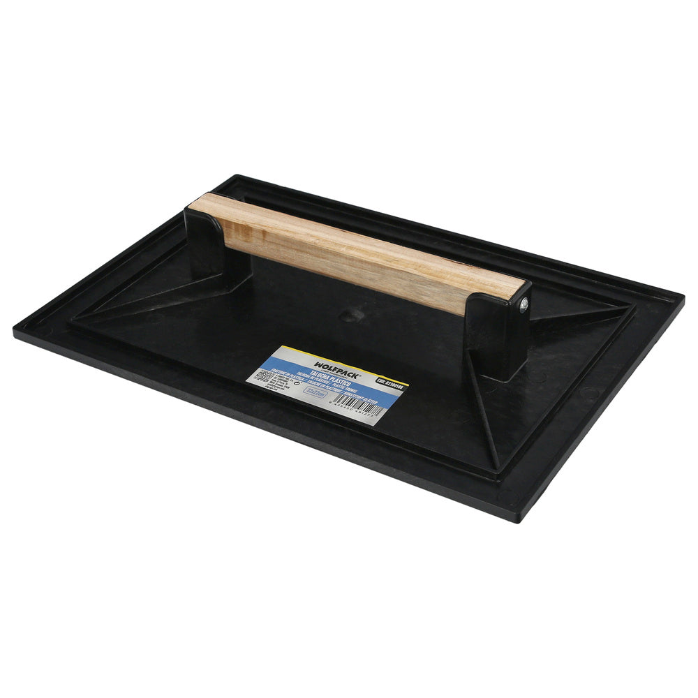Plastic float 32x22 cm black wooden handle with cells