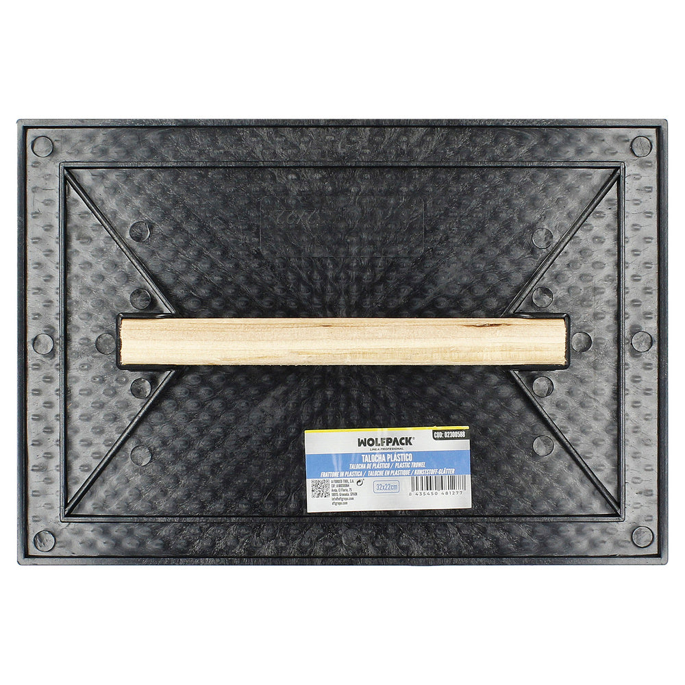 Plastic float 32x22 cm black wooden handle with cells