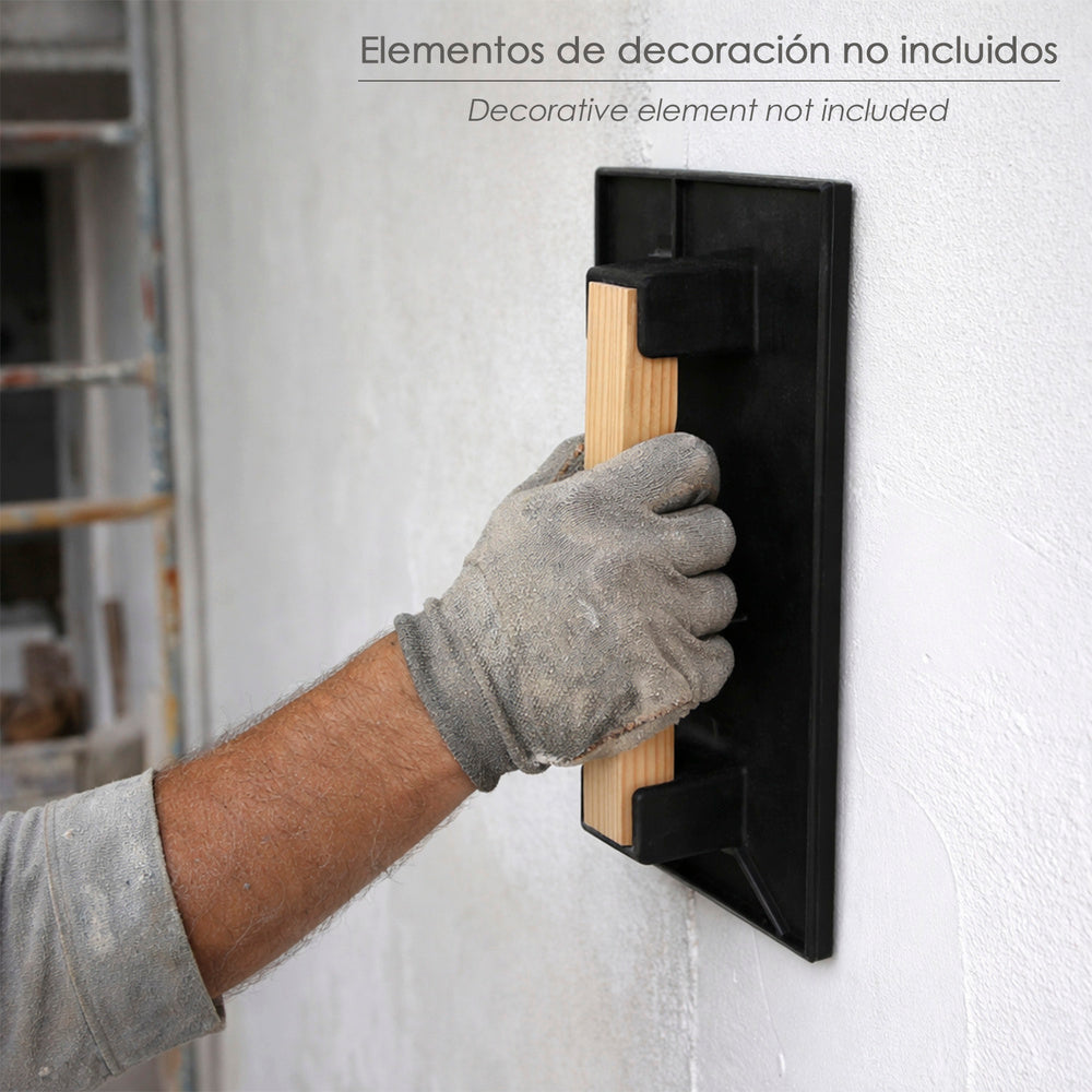 Plastic float 32x22 cm black wooden handle with cells