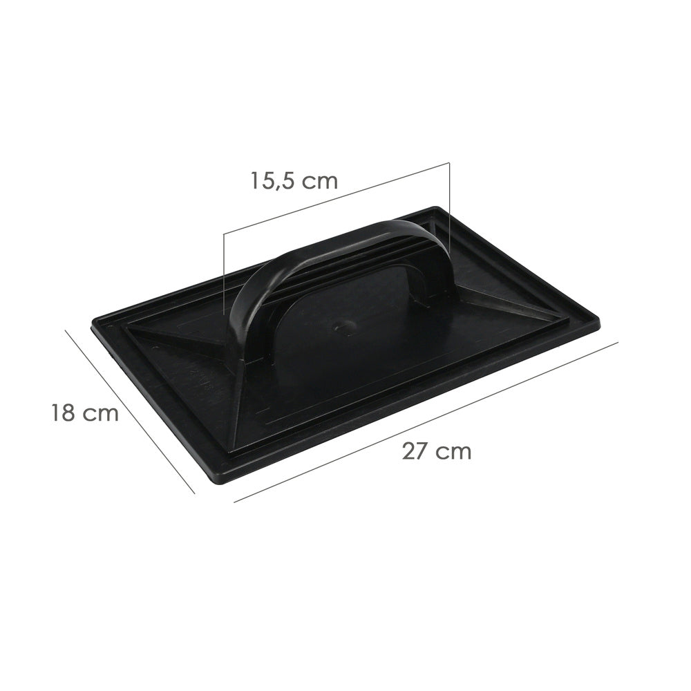 Plastic float 27x18 cm black round handle with cells