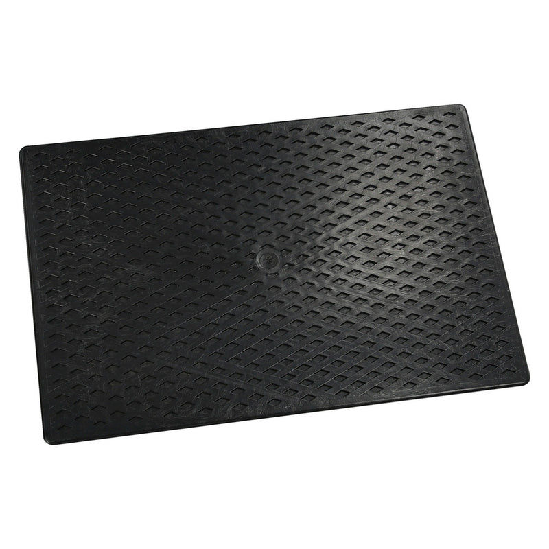 Talocha plástico 27x18 cm. mango redondo negro con alveolos