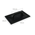 Plastic float 34x23 cm with black round handle and cells