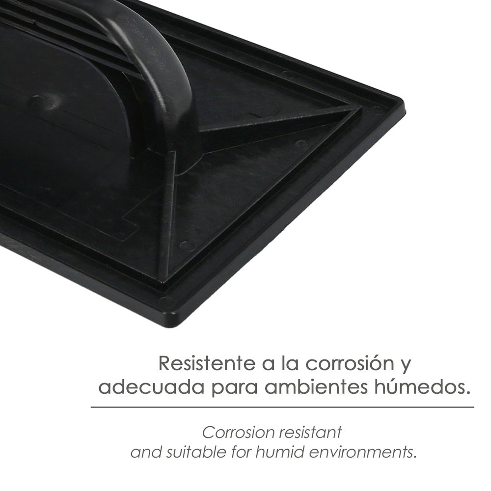 Plastic float 34x23 cm with black round handle and cells