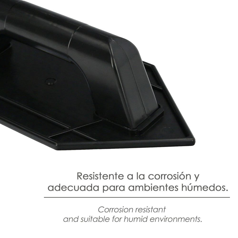 Plastic float with round handle, 26x14 cm, black, with cells