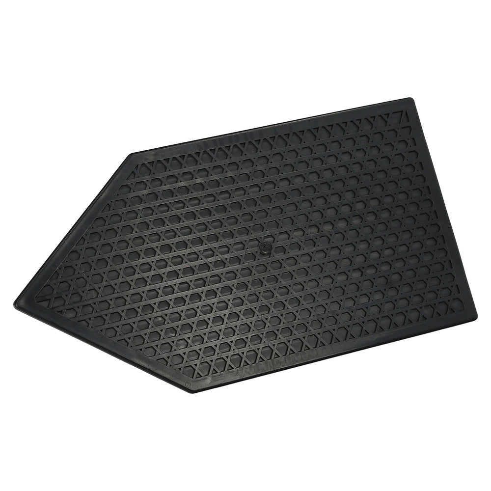 Plastic float with round handle, 26x14 cm, black, with cells
