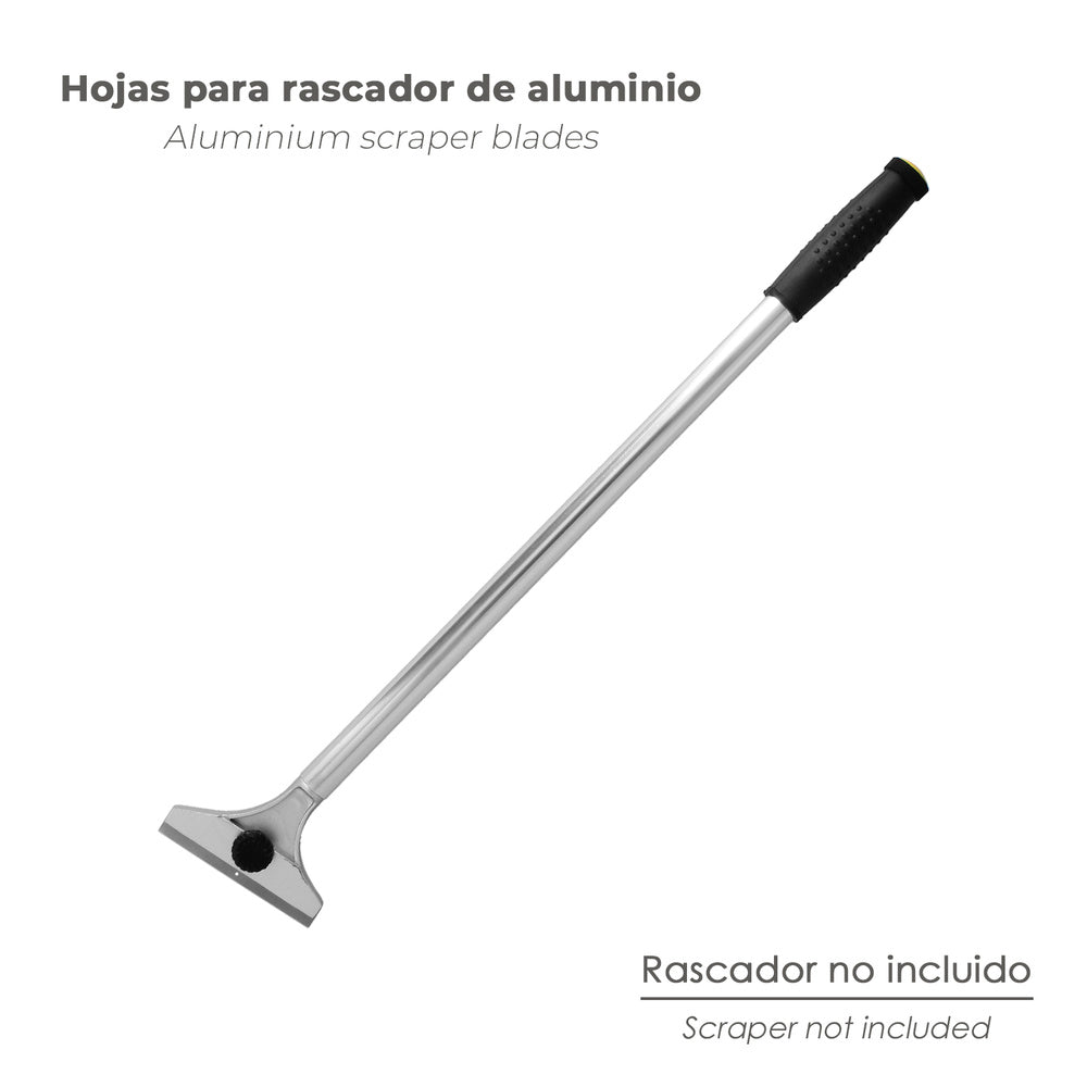 Hoja recambio rascador mango metálico 10 cm (estuche de 10 piezas)